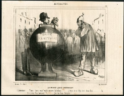 Le Charivari, satirisk i B & W av Amédée de Noé