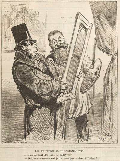 Den impressionistiska målaren: Men dessa är liktoner..., 1877. av Cham