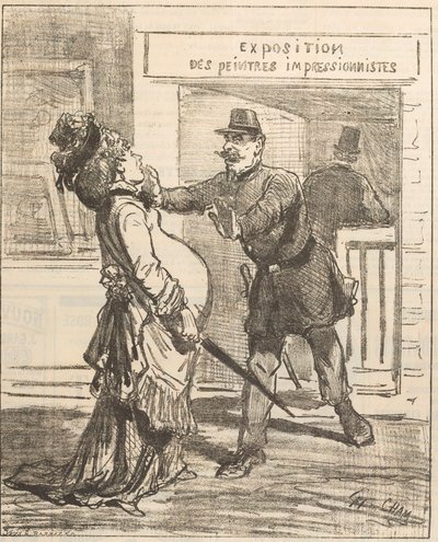 Fru, det är inte tillrådligt att gå in!. Le Charivari, 16 april 1877, 1877. av Cham