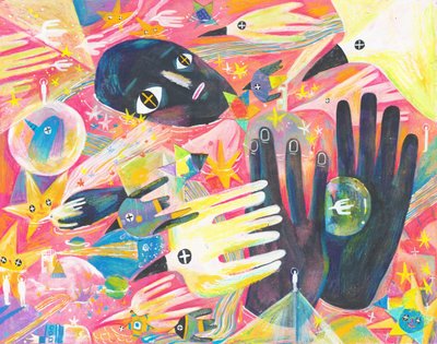 Surrealistiska kosmiska händer av Changyu Zou