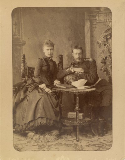 Constantin Constantinovitch av Ryssland och Elisabeth Mavrikievna av Ryssland (nee prinsessan Elisabeth av Saxe Altenburg) - storhertig Konstantin Constantinovich av Ryssland (1858-1915) och storhertiginnan Elizaveta Mavrikievna av Ryssland (1865-1927), av av Charles Bergamasco