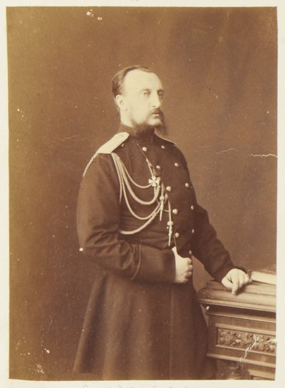 Nicolas Nikolaievitch de Russie - Porträtt av storhertig Nicholas Nikolaevich (den äldre) av Ryssland (1831-1891), av Bergamasco, Charles (Karl) (1830-1896). Albumin Foto, c. 1874. Ryska statens film- och fotoarkiv, Krasnogorsk av Charles Bergamasco