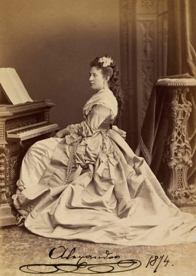 Porträtt av storhertiginnan Alexandra Iosifovna av Saxe-Altenburg (1830-1911) av Charles Bergamasco