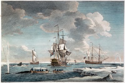 Greenland Fishery, graverad av John Boydell (1719-1804) 1754 (färggravyr) av Charles (after) Brooking