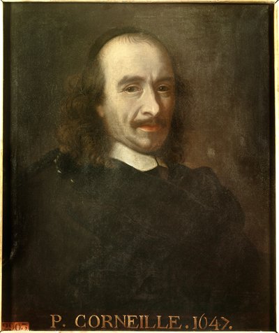Porträtt av Pierre Corneille (1606-1684) fransk dramatisk poet. Anonym målning av Charles Lebrun (Le Brun) (1619-1690). Versailles, slott i Versailles och Trianon. av Charles (after) Le Brun