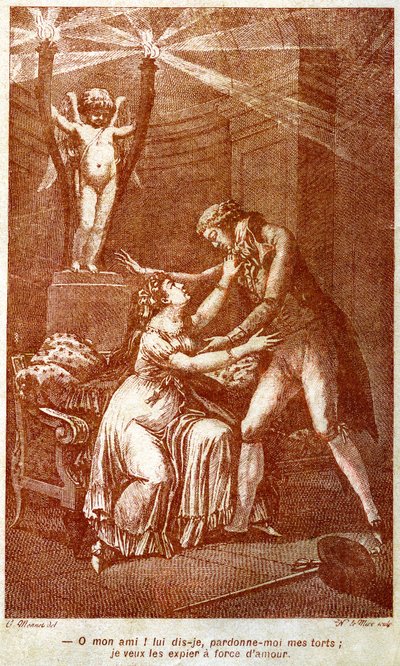 "Förlåt mig för mina oförrätter, jag vill gottgöra dem med kärlek." 1700-talet av Charles (after) Monnet
