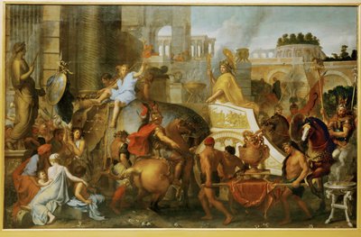Alexanders intåg i Babylon, eller Alexanders triumf... av Charles (attr. to) Le Brun