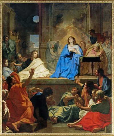 La descente du Saint Esprit - Den heliga andens nedstigning ... av Charles (attr. to) Le Brun