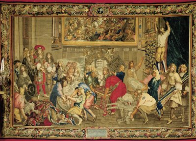 Ludvig XIV på besök i Gobelinsfabriken av Charles (studio of ) Le Brun
