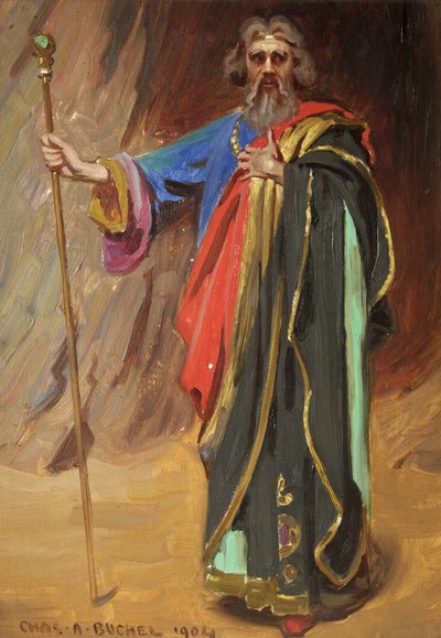 Lyn Harding som Prospero av Charles A. Buchel