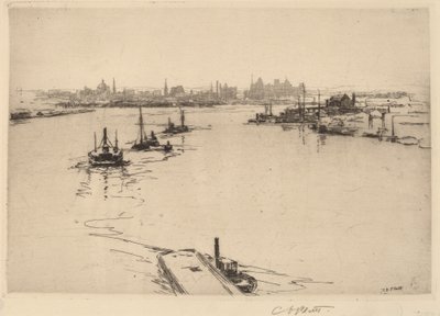 Williamsburg från bron (skiss) av Charles A. Platt