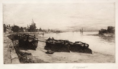 Mud Boats on Themsen, 1883. av Charles Adams Platt