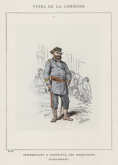 Barrikadernas befälhavare och ingenjör, medborgare Gaillard pere av Charles Albert d Arnoux Bertall