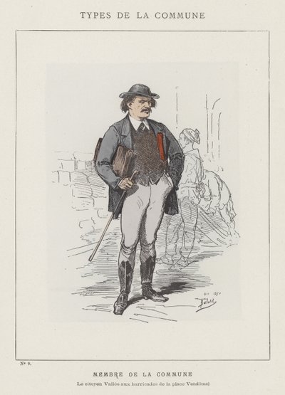 Medlem av kommunen, Citizen Valles vid barrikaderna på Place Vendome av Charles Albert d Arnoux Bertall