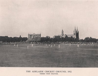 Adelaide Cricket Ground, tredje testmatchen mellan Australien och England, 1912 av Charles Alfred Petts
