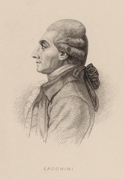 Porträtt av kompositören Antonio Sacchini 1730-1786, 1870. av Charles Alphonse Deblois