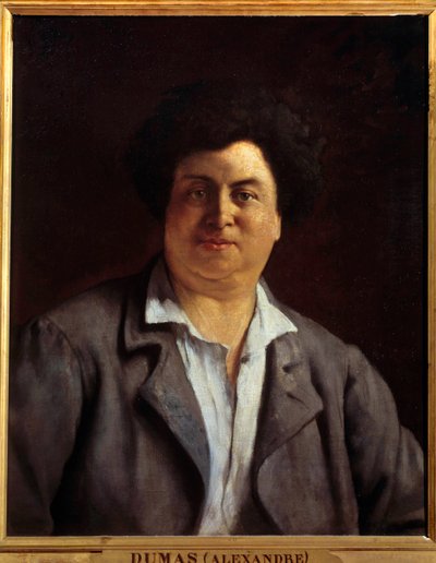 Porträtt av författaren Alexandre Dumas pere av Charles-Alphonse-Paul Bellay