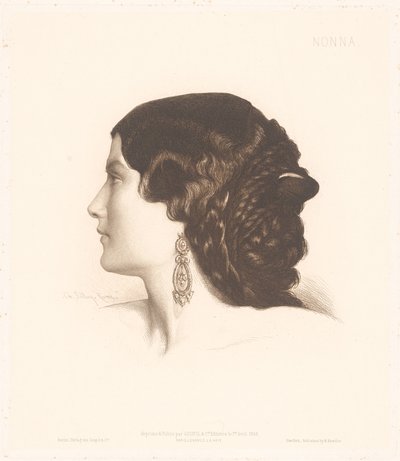 Porträtt av en italiensk kvinna Nonna (titel på objekt) Porträtt av italienska kvinnor (serietitel) av Charles Alphonse Paul Bellay