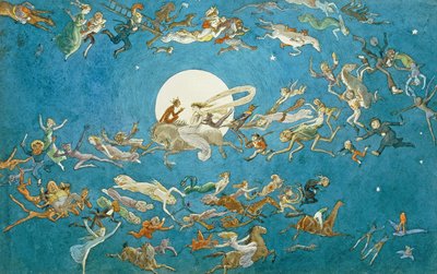 En dans runt månen (wc på papper) av Charles Altamont Doyle