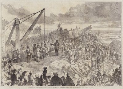Ceremony of Laying the Foundation-Stone of the Wallace Monument on the Abbey Craig, Stirling  av Charles Altamont Doyle