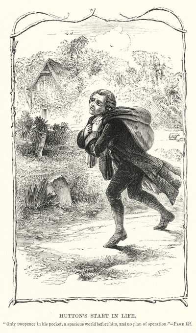 Huttons start i livet (gravyr) av Charles Altamont Doyle