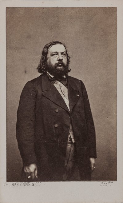 Porträtt av poeten Théophile Gautier 1811-1872, 1872. av Charles Amédée Barenne