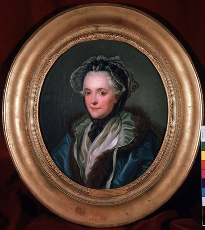Porträtt av Marie-Louise-Nicole (Marie Louise Nicole), hertiginna av Enville (Anville) (1716-1797). Målning av Charles Amedee Philippe van Loo (1719-1795) av Charles Amedee Philippe van Loo