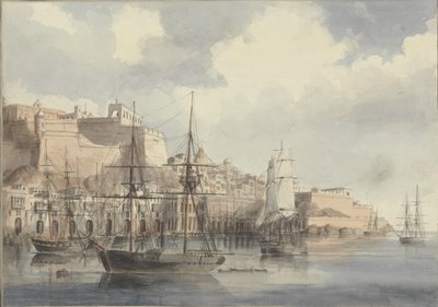 Utsikt på Malta, ca. 1849 av Charles Andrew Dyce