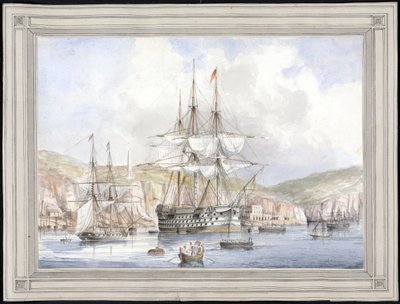 Vue de Malte (View at Malta) - Målning av Charles Andrew Dyce (1816-1853), akvarell på papper (25,1x34,9 cm), cirka 1849 - Yale University (USA) av Charles Andrew Dyce