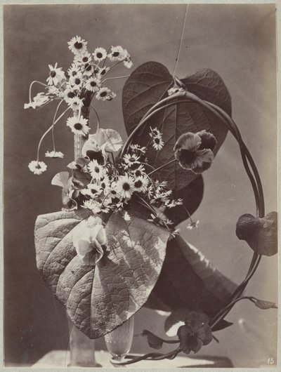 Blomstudie med glasvaser av Charles Aubry (manner of)
