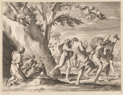 Utbildning av Jupiter med familjens Barberinis vapen av Charles Audran