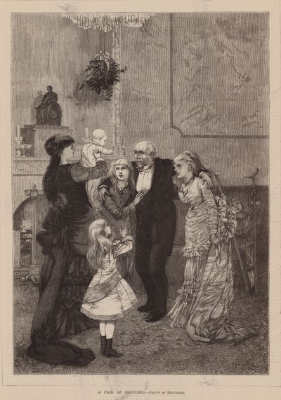 Ett par kryckor (gravyr) av Charles Auguste (1841-1905) (after) Loye