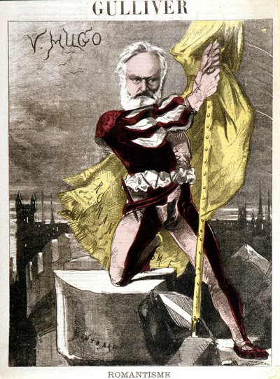 Tecknad av Victor Hugo av Georges Montbard (1841-1905). "" Gulliver - Romantik"" av Charles Auguste Loye