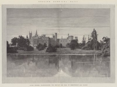 English Homes, Alton Towers, Staffordshire, sätet för Earl of Shrewsbury och Talbot av Charles Auguste Loye