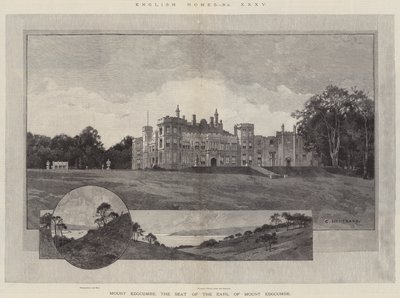 Engelska hem, Mount Edgcumbe, säte för Earl of Mount Edgcumbe av Charles Auguste Loye