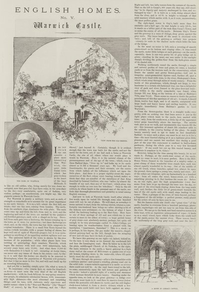 Engelska hem, Warwick Castle av Charles Auguste Loye