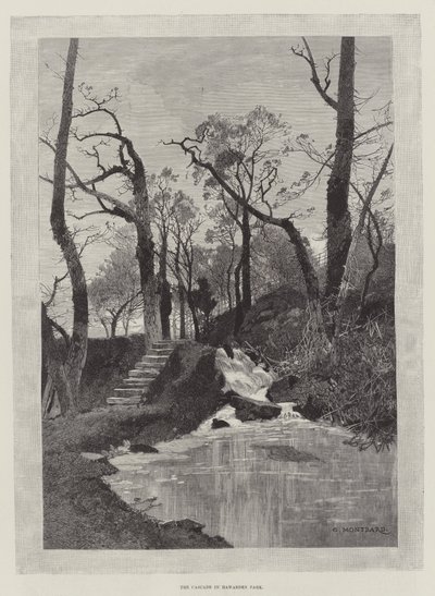 Kaskaden i Hawarden Park av Charles Auguste Loye