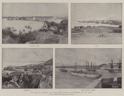 Hertigen av Cornwall och Yorks rundtur, anmärkningsvärda stoppplatser på rutten av Charles Auguste Loye