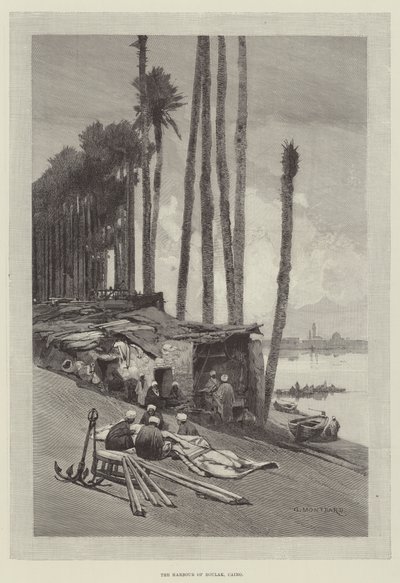Hamnen i Boulak, Kairo av Charles Auguste Loye