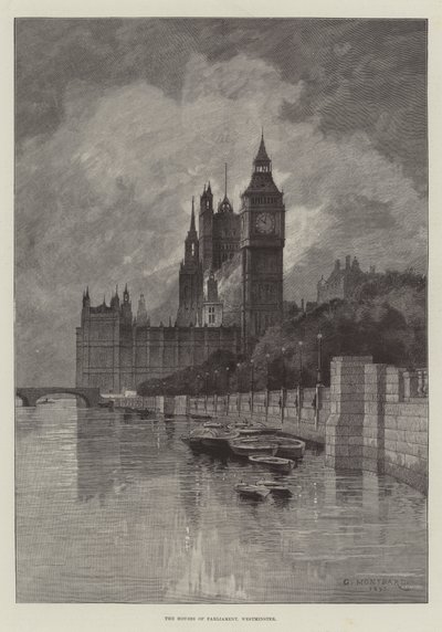 Parlamentets hus, Westminster av Charles Auguste Loye