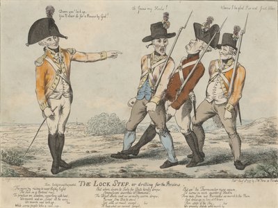 Låssteget, eller borrning för recensionen, 1797 (färgad etsning) av Charles Aylmer