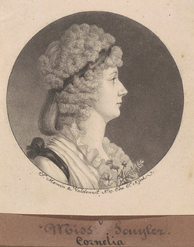 Cornelia Schuyler Morton av Charles B. J. Févret de Saint Mémin