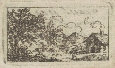 Landskap med hus av Charles B. J. Févret de Saint Mémin