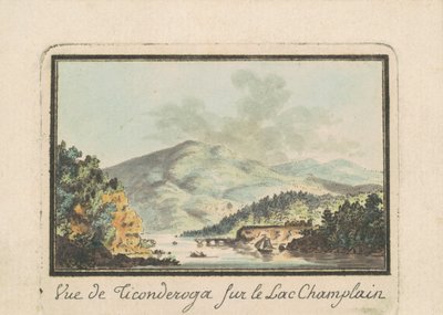Utsikt över Ticonderoga från sjön Champlain av Charles B. J. Févret de Saint Mémin