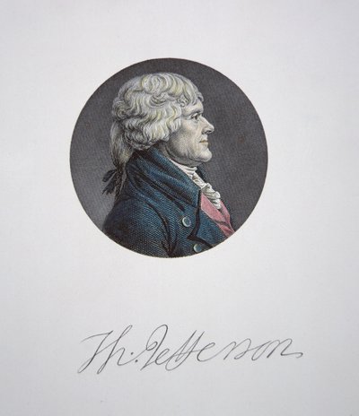 Thomas Jefferson (1743-1826) (färgstick) av Charles Balthazar Julien Févret de Saint Mémin