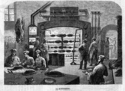 La Rotisserie des cuisines du Palais des Tuileries, 1864. Gravyr av F. Lix och Barbant efter teckning av Moullin. av Charles Barbant