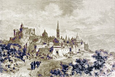 Vy över Spoleto, illustration från 