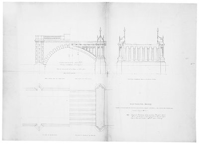 Design och höjd för Westminster Bridge av Charles Barry