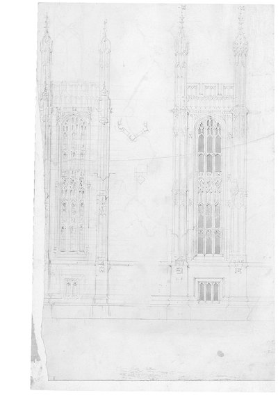 Ritning för parlamentets hus, ca 1836-40 (penna på papper) av Charles Barry