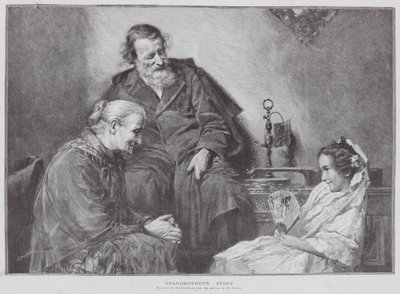 Mormors berättelse (litografi) av Charles Baude